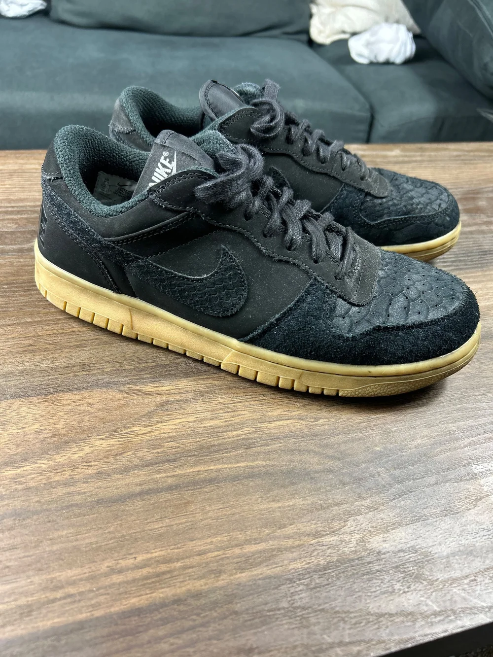 Nike Men’s Low-Top Sneaker — Black with Gum Sole